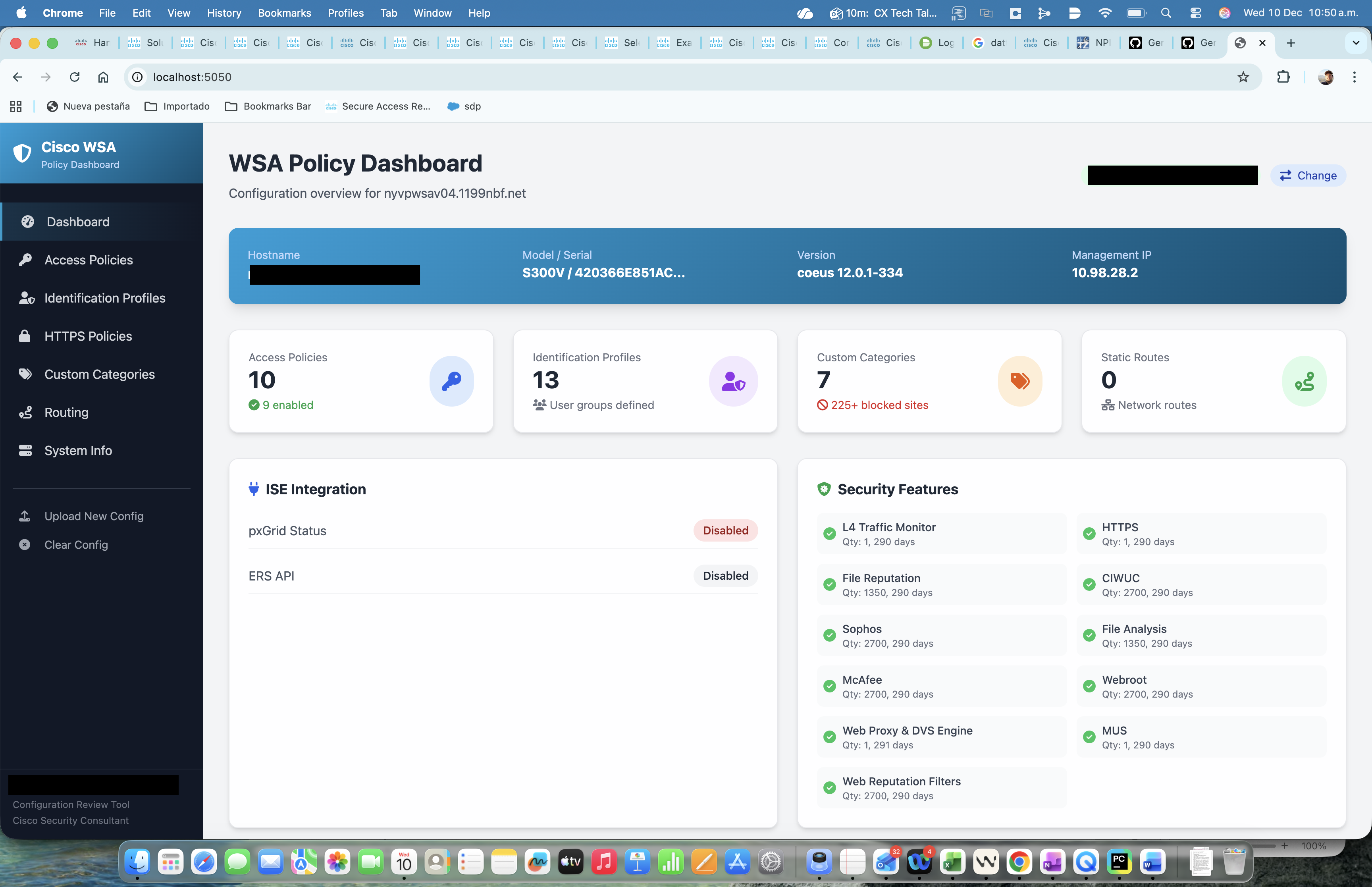 WSA Policy Review Dashboard screenshot